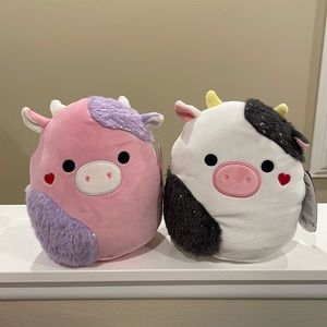 NWT 8” Connor & Patty the Cow Valentine Squishmallow Set - Select Series